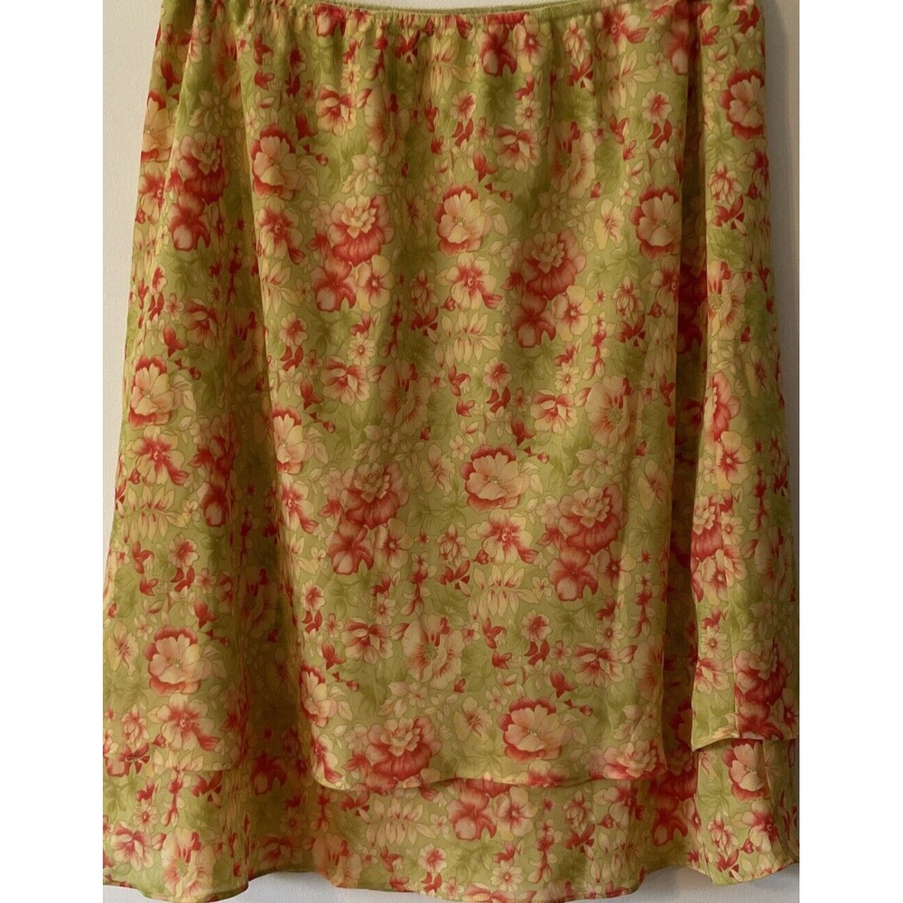 Norton McNaughton | Vintage 90's/00's Floral Knee Length Layered Skirt | Size L